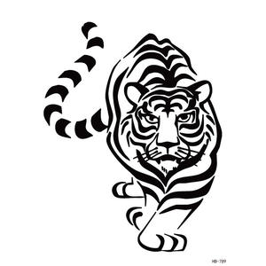 Tatuaje Temporal de Tigre Negro Grande, Diseño de <span class=keywords><strong>Lobo</strong></span>, Leopardo, Bestia, Monstruo, Impermeable, para Cuerpo, Brazos y Piernas - Product Image 2