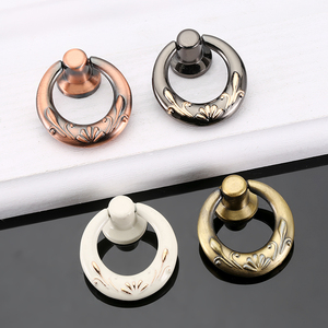 European Style <b>Antique</b> Bronze Drawer Pull Ring Handle Vintage Distressed Single Hole Wardrobe <b>Bedside</b> <b>Table</b> Handle - Product Image 1