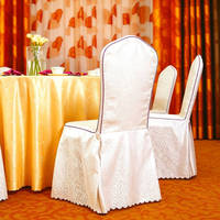 Ensemble de nappes et housses de chaise de luxe personnalisées en polyester uni, avec housses de chaise à nœud fendu, pour tables rondes et lieux de réception