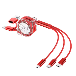 선물 프로모션 PD 3 in <span class=keywords><strong>2</strong></span> 마이크로 USB C 케이블 휴대 전화 고속 충전 케이블 개폐식 유연한 날짜 충전 - Product Image 4