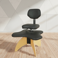 Chaise de bureau ergonomique moderne, tabouret pour s'asseoir en croisant les jambes, pieds en bois, position à genoux, dossier - pour la méditation, posture de singe paresseux