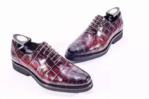 Zapatos de hombre de cocodrilo de cuero genuino de moda, zapatos italianos de cocodrilo antideslizantes para hombre, zapatos de vestir de boda personalizados hechos a mano para hombre