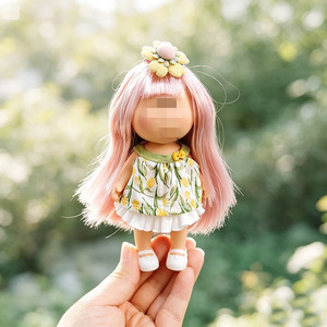 Solo Vestito: Set di Vestiti per Bambola Giocattolo Spagnola Mini Potato Doll <span class=keywords><strong>Mia</strong></span> da 14 CM con Abito a Cuori a Righe - Product Image 4
