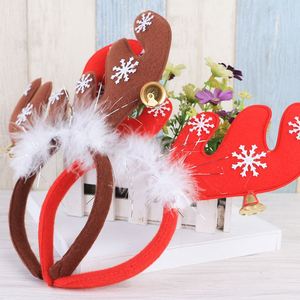 Wholesale <b>Christmas</b> Feather Antlers Bell Headbands Plastic Deer-Shaped Handmade Popular Body <b>Decorations</b> for Party <b>Supplies</b> - Product Image 1