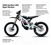 Pour Light Bee X Modèle 2026 10kW 72V 35Ah Batterie Lithium-ion Moteur Central Cadre en Alliage d'Aluminium Moto Électrique Expédition Rapide