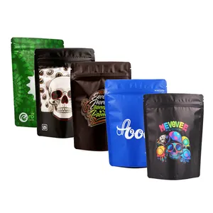 Custom Printed Plastic Smell Proof Zip Lock Stand Up Pouch Packaging Candy Gummy Mylar Bags Soft 3.5g Packs
