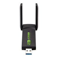 Clé WiFi USB 3.0 haute vitesse Realtek RTL8832AU double bande 2,4 GHz et 5 GHz avec 2 antennes externes 802.11ax/ac/a/b/g/n