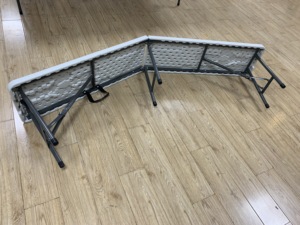 6ft Outdoor HDPE Material <strong>Plastic</strong> Folding Long <strong>Bench</strong> in Half with Rattan Design Foldable - Product Image 4