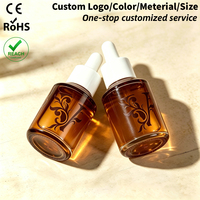 Bouteilles compte-gouttes en verre vides pour cosmétiques et soins de la peau, dégradé rose, 1 oz, 15 ml, 30 ml, 60 ml, personnalisables en gros