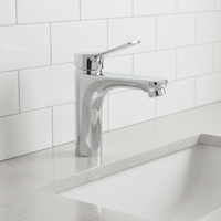Robinet de lavabo monotrou chromé avec noyau de valve en céramique Robinets d'évier de salle de bain montés sur le pont classique Mitigeur Eau chaude et froide