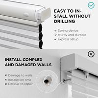 Persianas de ventana inalámbricas inferiores superiores Cortinas celulares de panal opacas para ventanas interiores Sin taladro Sin herramientas Instalación incorporada