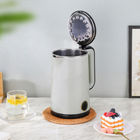 Bouilloire électrique en acier inoxydable de 1,5 L, 1500 W, contrôle de la température, ébullition rapide, bouilloire à eau portable, base rotative à 360 degrés pour la maison et l'hôtel