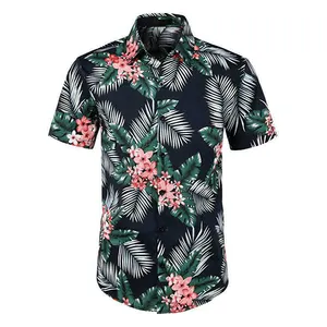 夏季沙滩夏威夷衬衫度假短袖纽扣衬衫夏威夷男女