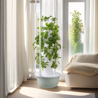 Système hydroponique intérieur multicouche 9 couches 36 trous Tour de plantation verticale 30L avec lumière LED et pompe pour arrosage automatique