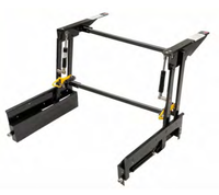 Mécanisme de table basse relevable en acier noir, gain de place, installation facile pour cuisine et bureau à domicile
