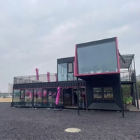 Maison de luxe préfabriquée en conteneur maritime en acier 20ft 40ft, design modulaire contemporain, étanche, installation facile, bureau portable