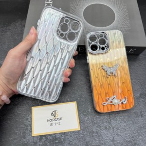 <span class=keywords><strong>เคส</strong></span>โทรศัพท์ลายผีเสื้อสำหรับ iPhone และ Android ดีไซน์ลายผีเสื้อ 3 มิติ  วัสดุ TPU บางเฉียบ สีสันสดใส แฟชั่นสำหรับผู้หญิง - Product Image 3