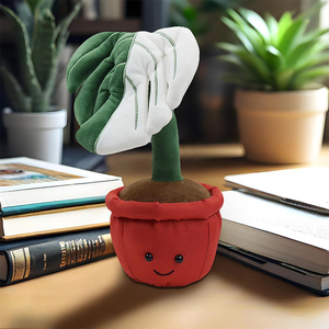 V689 Peluche Personalizzabile Monstera da 10 Pollici, Morbido Giocattolo a Forma di Pianta in Vaso con Faccina <span class=keywords><strong>Sorridente</strong></span>, Deliziosa Decorazione per la Casa - Product Image 3