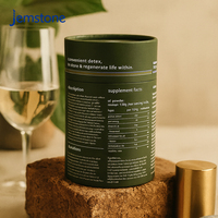 Emballage de boîte cylindrique en carton kraft de qualité alimentaire recyclable avec logo personnalisé, pour pilules, capsules, compléments alimentaires, tubes en papier pour vitamines