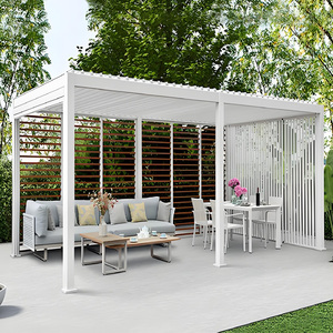 <span class=keywords><strong>Petit</strong></span> pavillon de <span class=keywords><strong>jardin</strong></span> à télécommande automatique Pergolas d'extérieur en aluminium Gazebos Abris en PVC étanche - Product Image 6