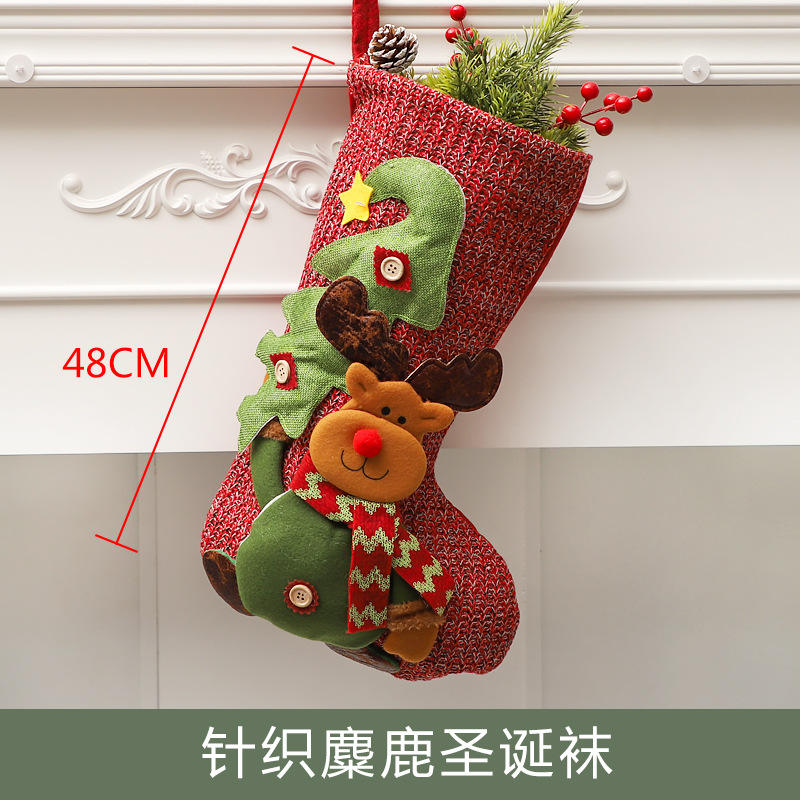 Knitted elk Christmas stockings