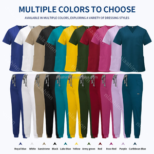 High Waist Hospital <strong>Scrubs</strong> Doctor Uniforms Nursing Women <strong>Scrubs</strong> Uniforms <strong>Scrubs</strong> Short Sleeve Uniforms Joggers <strong>Sets</strong> With Logo - Product Image 6