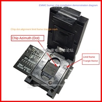 Adaptateur de siège de lecture-écriture EMMC Burner BGA153 pour appareils électroménagers, compatible RT809H pour BGA169 et RT-BGA169-01 1.8V