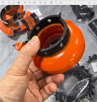 Accouplement avec accouplement en caoutchouc élastique de type divisé, type E3, corps élastique en polyuréthane orange