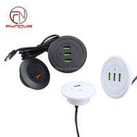 Chargeur USB double œillet de bureau Build-Desk Type-C Outlet Furniture Desktop avec pour US & CN Standard Plug Type USA
