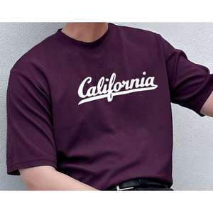 Camiseta extragrande de algodón con cuello redondo y estampado de tipografía para hombre, Camiseta cómoda, producto a granel hecho a mano personalizado - Product Image 1