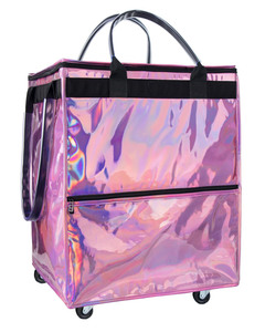 Pack and Roll Collapsible Portable <b>Foldable</b> Folding Plastic Grocery Shopping Trolley <b>Cart</b> with Wheels - Product Image 1