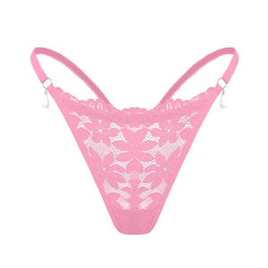 Ingrosso di <span class=keywords><strong>alta</strong></span> qualità da donna <span class=keywords><strong>perizoma</strong></span> biancheria intima con <span class=keywords><strong>perizoma</strong></span> con perline T Back floreale lucido e Sexy in <span class=keywords><strong>pizzo</strong></span> da donna - Product Image 4