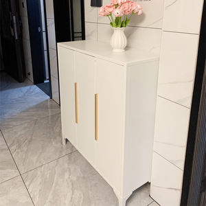 Porte d'entrée moderne multi-couches en acier blanc à 3 portes, gain de place, pour villa, salon, couloir, balcon, entrée de maison, durable - Product Image 4