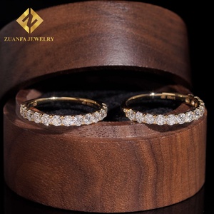 Anillo de media eternidad con pavé de moda, oro macizo de 10K, anillo apilable con diamantes cultivados en laboratorio NGIC, joyería fina para boda de mujer - Product Image 5