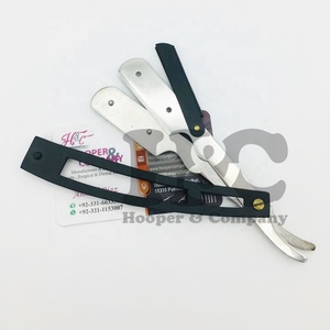 Custom Design Barber <b>Razors</b> New Handle Black Powder Coating Stainless Steel Barber <b>Razor</b> Mink Wholesale Logo Offer packing - Product Image 1