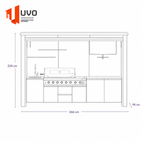 Cuisine extérieure tout-en-un UVO : Station de barbecue portable pliable |   Kiosque de cuisine modulaire préfabriqué pour la cour arrière