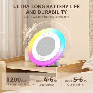 Altavoz inalámbrico colorido RGB con micrófono HD Altavoz de sonido estéreo de 1200mAh para iPhone 17 Teléfono <span class=keywords><strong>celular</strong></span> Parlantes Tarjeta TF AUX - Product Image 5