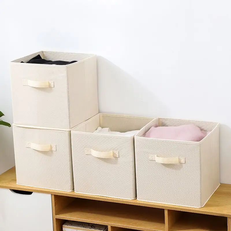Wholesale custom foldable non woven fabric cube bins office non woven fabric storage bag box Non-woven storage box