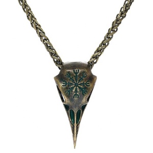 De moda Cuervo cráneo joyas Hiphop Viking Collar para hombres - Product Image 1