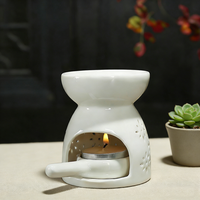 Diffuseur d'aromathérapie en céramique blanche en forme de fleur creuse, décoration de chambre à coucher, outil de diffusion de parfum quotidien