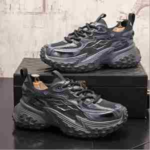 Baskets montantes décontractées pour hommes à motif maille multicolore, nouveau style polyvalent, respirantes, chaussures tendance pour hommes - Product Image 4