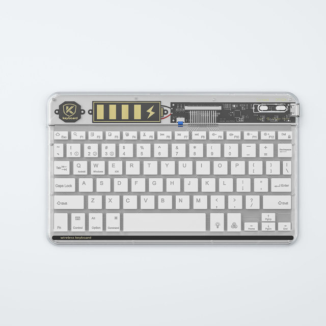 2024 New Transparent Backlight BT Keyboard Ultra-Thin Portable Wireless Keyboard for Android IOS Windows