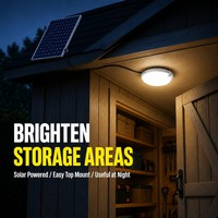 Plafonnier solaire LED 300W à économie d'énergie avec télécommande et détecteur de mouvement pour éclairage intérieur/extérieur de gazebo, patio, balcon, abri de jardin