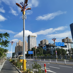 Poteau d'éclairage de rue pliable décoratif classique Shenghong 15M-80M, double bras, galvanisé à chaud/peint, résistant à 180 km/h - Product Image 2