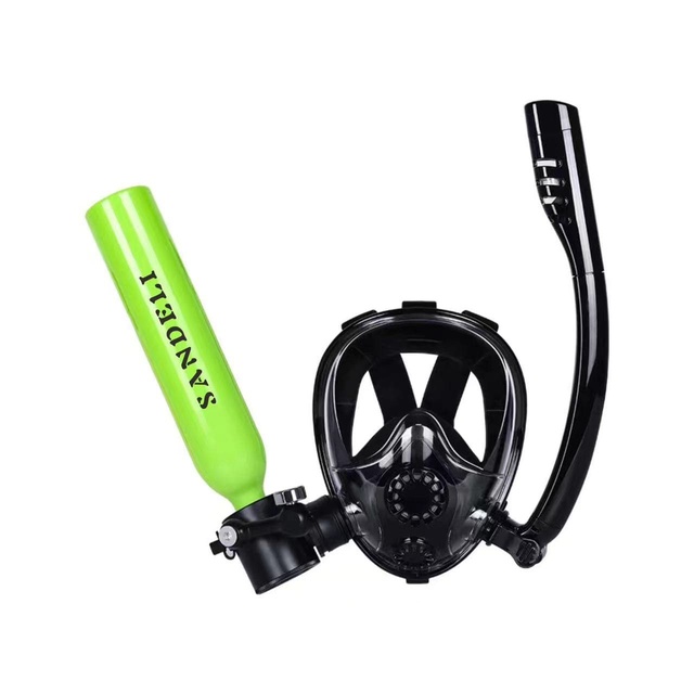 SANDELI SD-X4000B Aluminium Mini Scuba Tank with Full-Face Mask Diving Gear Portable High Pressure