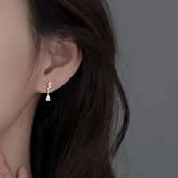 Boucles d'oreilles clous goutte d'eau plaquées or ED589, zircon cubique, géométriques, en argent sterling 925, vente en gros pour femmes, usage quotidien