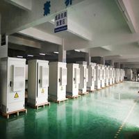 Armoire d'alimentation télécom extérieure personnalisable à une/deux portes Boîte de sortie de type rack sur pied étanche en usine