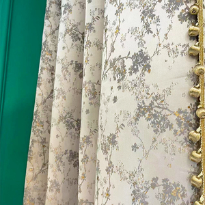 2025 màu be cao Mật độ sợi dọc vải với các chi nhánh và lá mới Jacquard phòng khách rèm cửa ánh sáng ngăn chặn sự riêng tư rèm cửa - Product Image 5