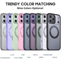 Coque de téléphone pour 15/16/17 Pro, aimant plus puissant, support pliable, TPU + acrylique, anti-rayures, anti-poussière, design animal, finition mate