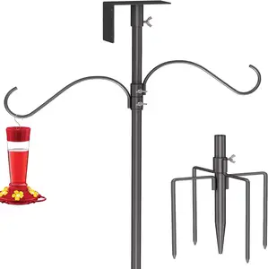 JH-Mech Bird Feeding Station for Bird Watching Adjustable Shepards Hooks for Outdoor Plant Baskets